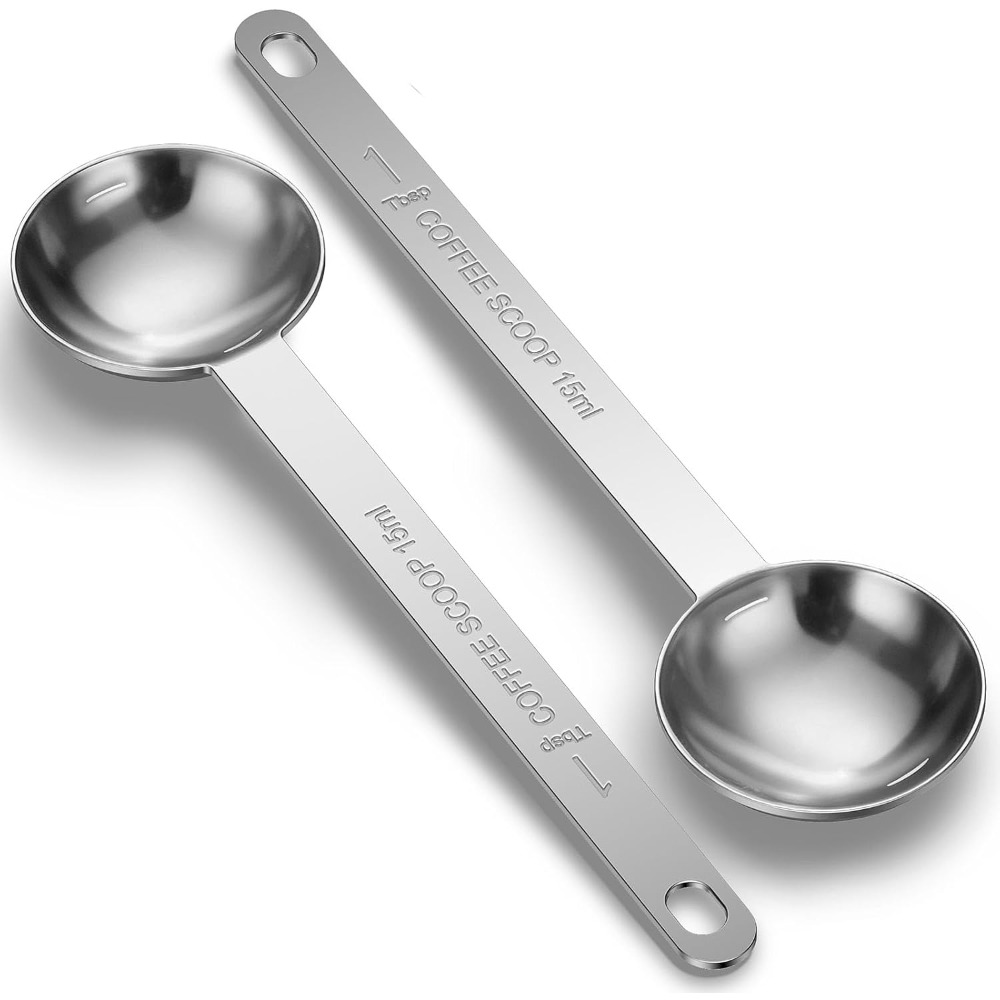 Baking Powder Kitchen - Paslanmaz Çelik Uzun Saplı Kahve Ölçü