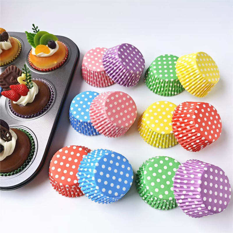 Kitchen Paper For Baking - 100 Adet Puantiyeli Kek Kağıt Kaplamaları,