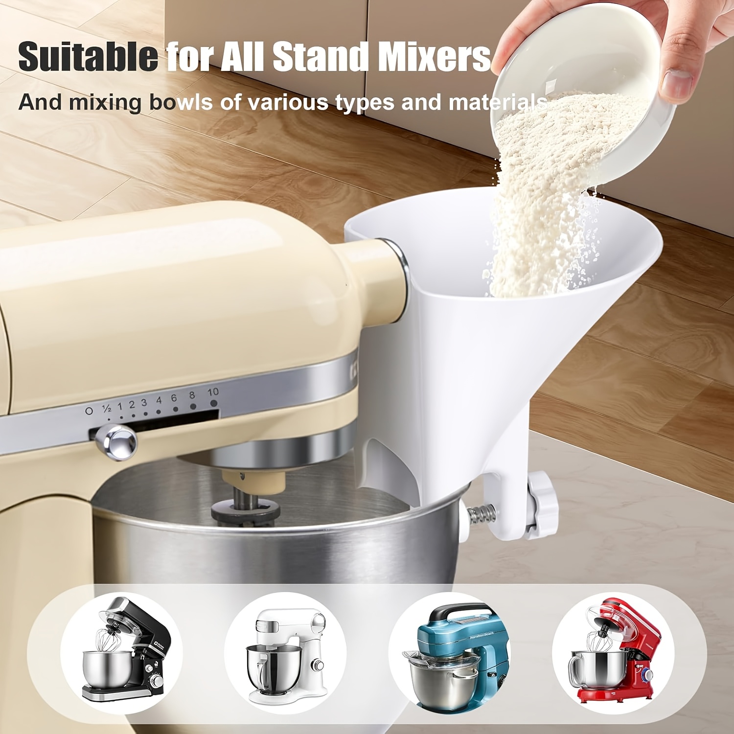 Kitchen Aid Baking Mixer - Geniş Ağızlı Un Hunisi Hamur Kanalı