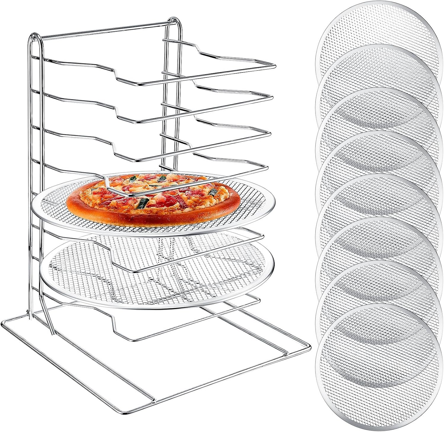 Commercial Kitchen For Baking - 8 Katmanlı Pizza Rafı, Delikli 8