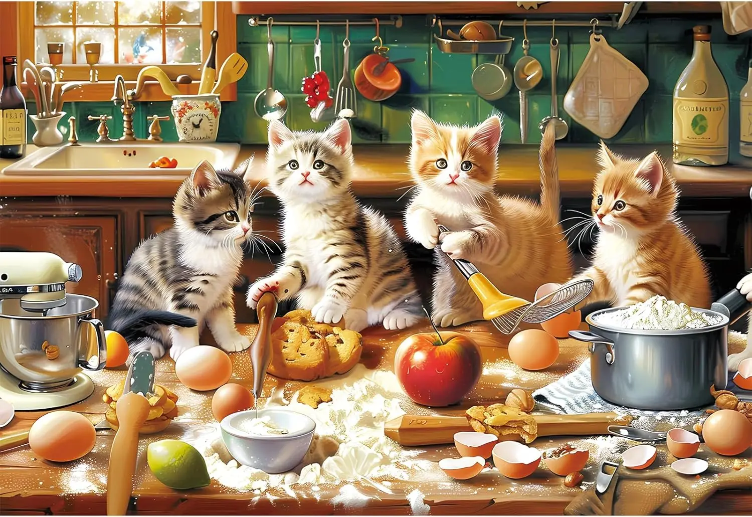 Baking Kitchen For Kids - Sevimli Yavru Kediler Pişirme Mutfak Yapboz