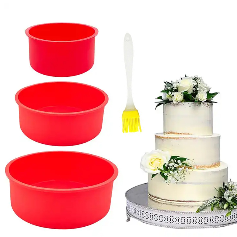 Springform Pan Set - Yuvarlak Silikon Kek Tava Pişirme Kalıp