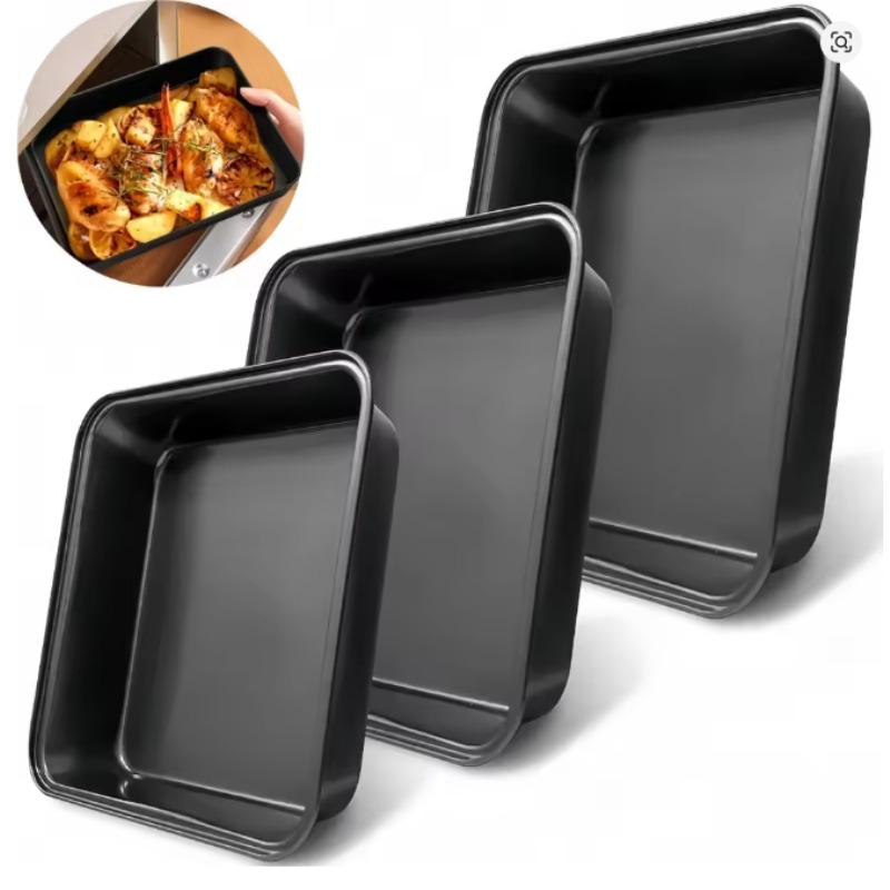 Bread Baking Kitchen Utensils - Mutfak Yapışmaz Dikdörtgen Karbon Çelik Fırın