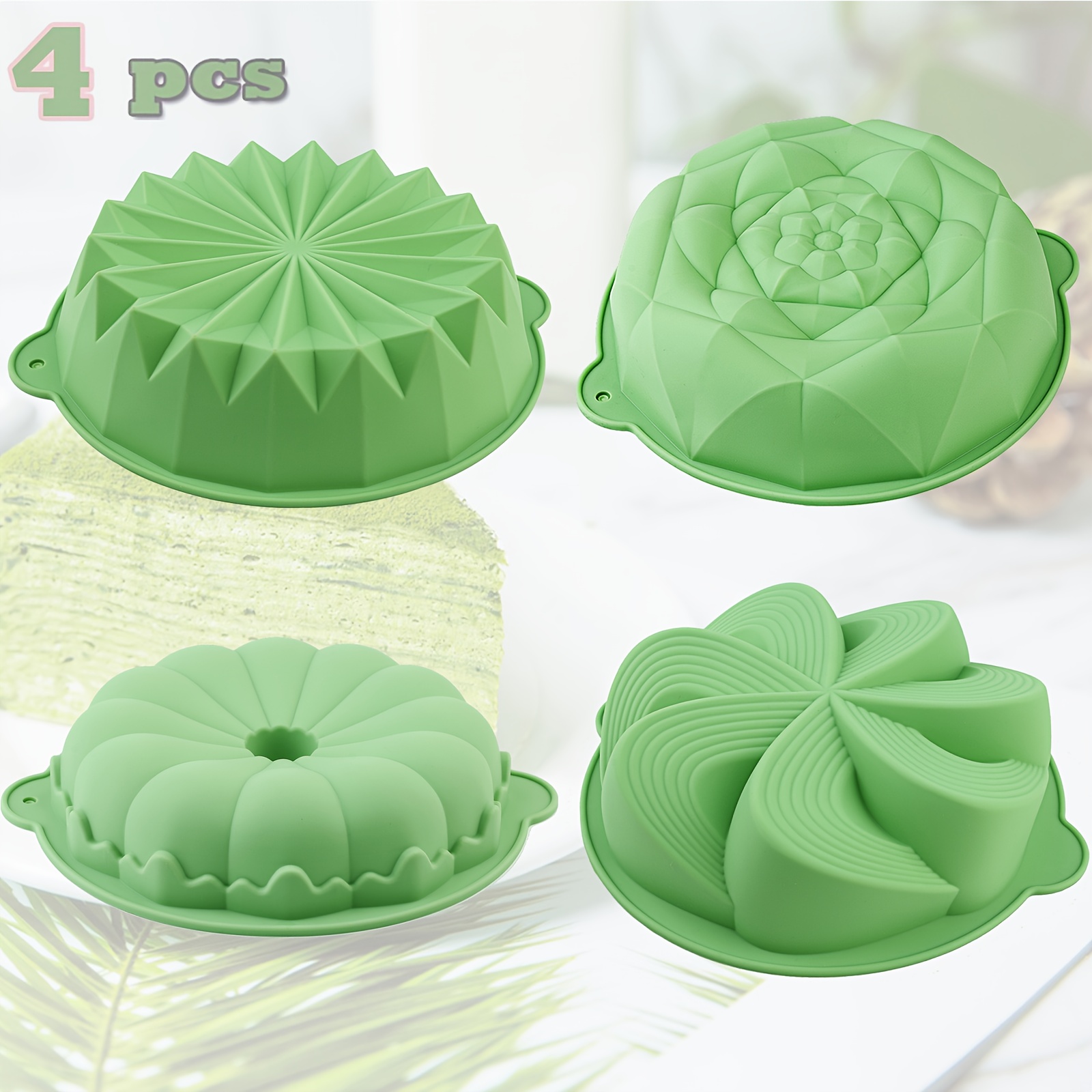 Kitchen Baking Must Haves - 4 Parçalı Çiçek Şeklinde Silikon Kek