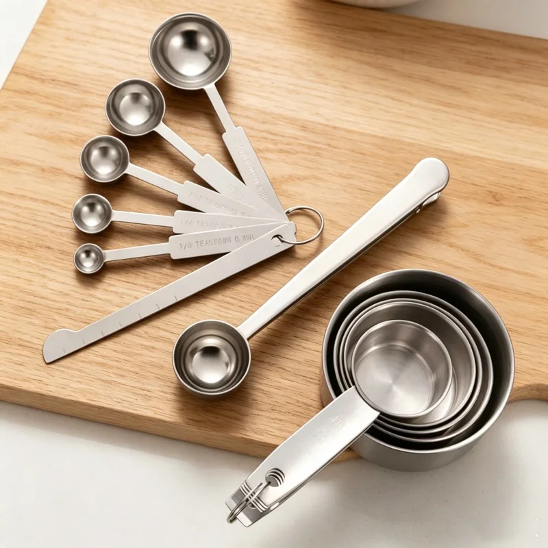 Baking Powder Kitchen - İstiflenebilir Paslanmaz Çelik Ölçüm Kaşıkları Seti